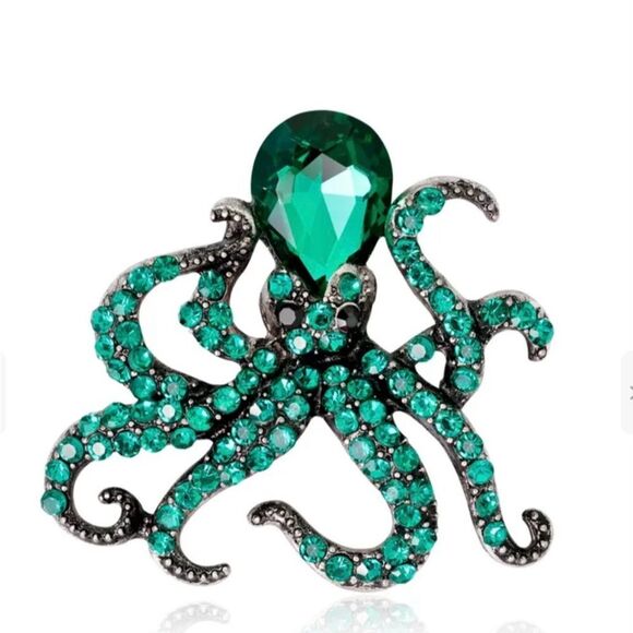 🐙 Betsy Johnson sparkling octopus brooch 🐙 - Picture 6 of 6